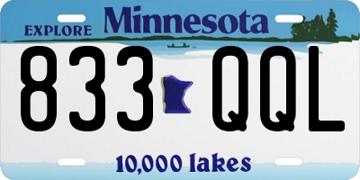 MN license plate 833QQL