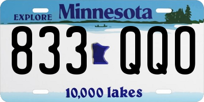 MN license plate 833QQO
