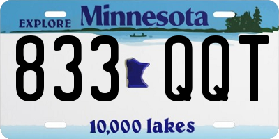 MN license plate 833QQT