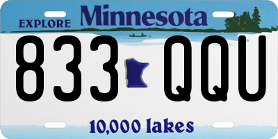 MN license plate 833QQU