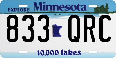 MN license plate 833QRC