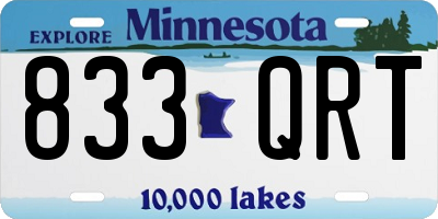 MN license plate 833QRT