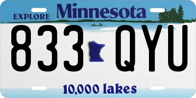 MN license plate 833QYU