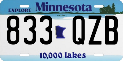 MN license plate 833QZB