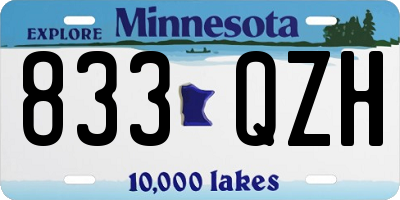 MN license plate 833QZH
