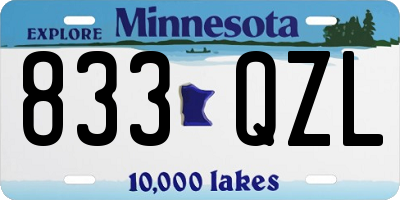 MN license plate 833QZL