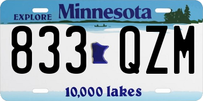 MN license plate 833QZM