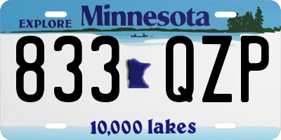 MN license plate 833QZP