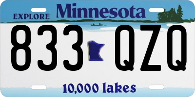 MN license plate 833QZQ