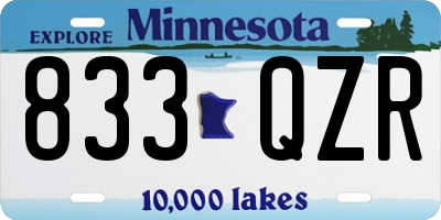 MN license plate 833QZR