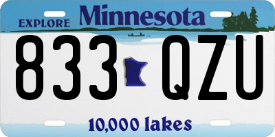 MN license plate 833QZU