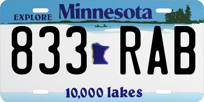 MN license plate 833RAB