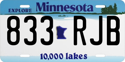 MN license plate 833RJB