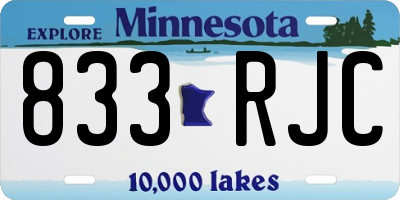 MN license plate 833RJC
