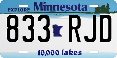 MN license plate 833RJD
