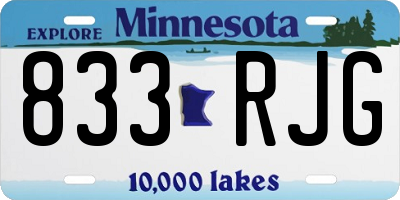 MN license plate 833RJG