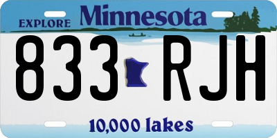 MN license plate 833RJH