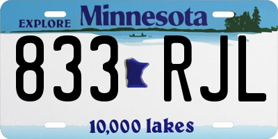 MN license plate 833RJL