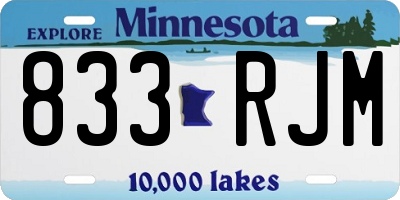 MN license plate 833RJM