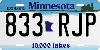 MN license plate 833RJP