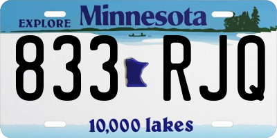 MN license plate 833RJQ