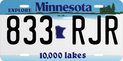 MN license plate 833RJR