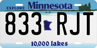 MN license plate 833RJT
