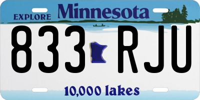 MN license plate 833RJU