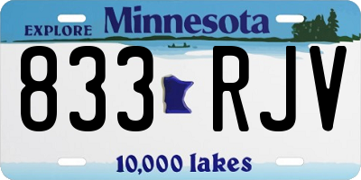 MN license plate 833RJV