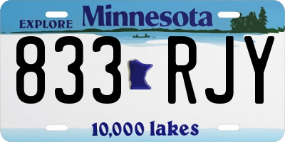 MN license plate 833RJY