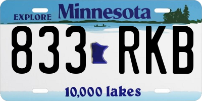 MN license plate 833RKB