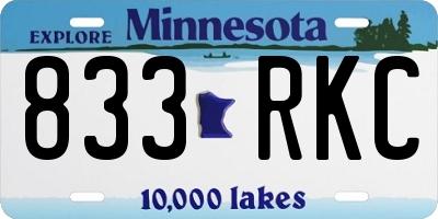 MN license plate 833RKC