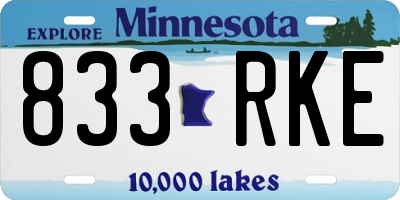 MN license plate 833RKE
