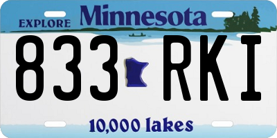 MN license plate 833RKI