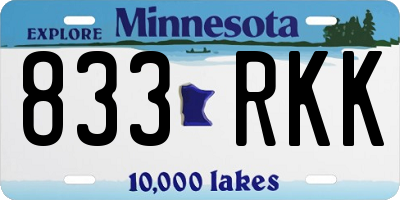 MN license plate 833RKK