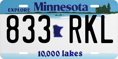 MN license plate 833RKL