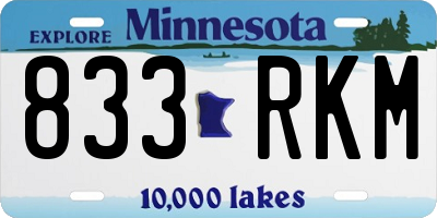MN license plate 833RKM