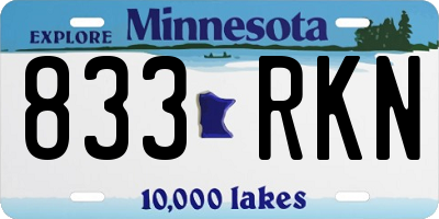 MN license plate 833RKN