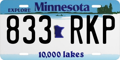 MN license plate 833RKP