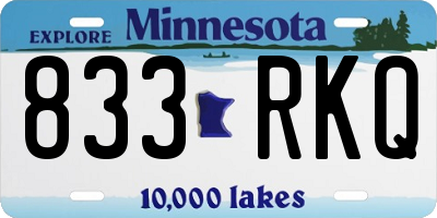 MN license plate 833RKQ