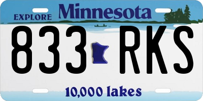MN license plate 833RKS