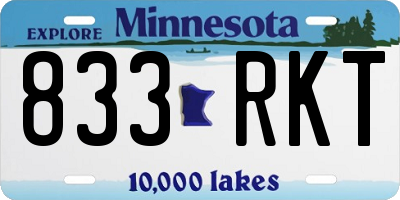 MN license plate 833RKT
