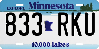 MN license plate 833RKU