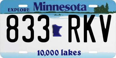 MN license plate 833RKV
