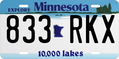 MN license plate 833RKX