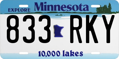 MN license plate 833RKY