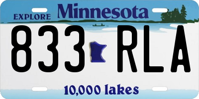 MN license plate 833RLA