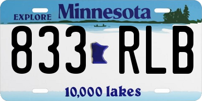 MN license plate 833RLB