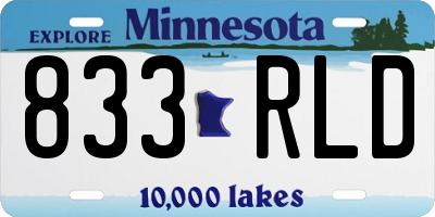 MN license plate 833RLD