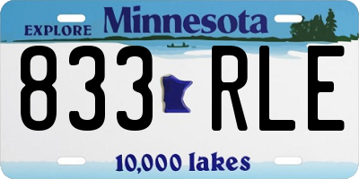 MN license plate 833RLE